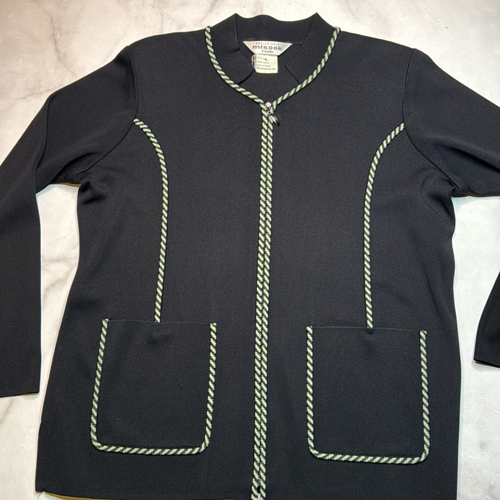 Exclusively Misook Zip Up Cardigan Size S Petite